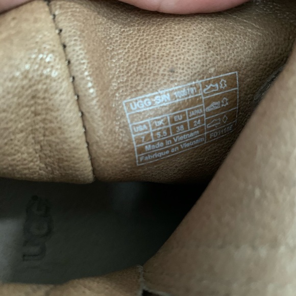 UGG ATHENA SUEDE HEEL ZIP UP SIZE 7 - Picture 5 of 6